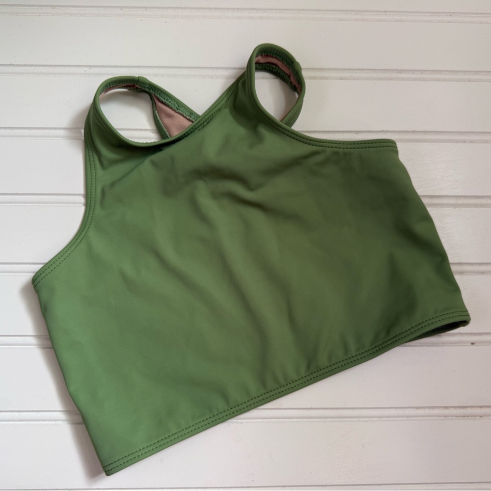 Kortni Jeane Olive Green Girls Swim Bikini Top